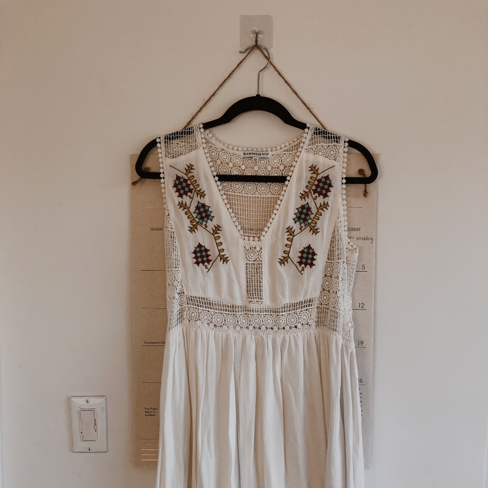 White Printed Dress